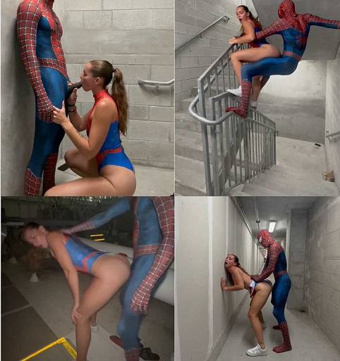 limp - 10831 Ashley Aoky Spiderman Outfit Cosplay Public Sextape.mp4