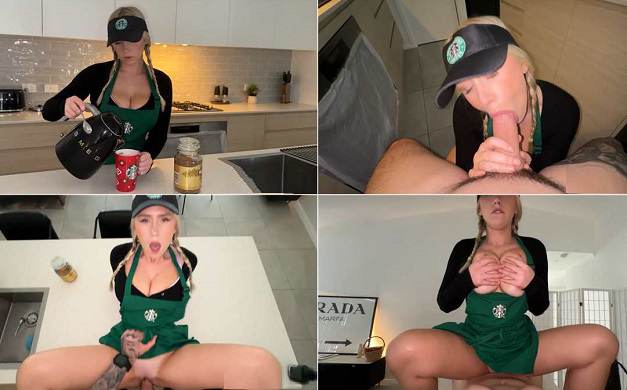  OnlyFans Wett Melons - Starbucks Girl Hot Fuck In The Kitchen