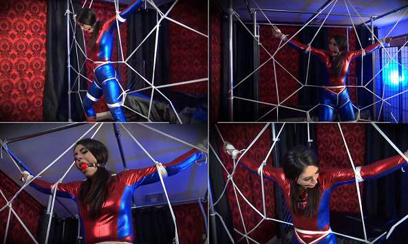 Shiny Bound Spidergirl Ashley Wolf Caught in Her Web

