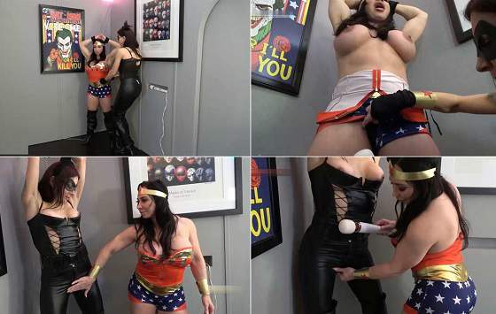 Cat Woman and Wonder Woman Sensual Torments
