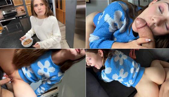 Little Step Daughter Gives Her Pussy To Old Man